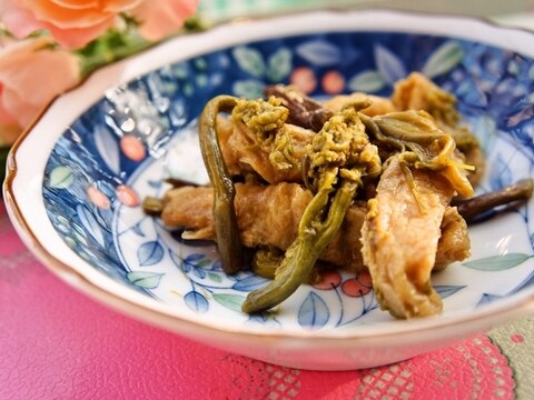 旬の味を愉しも♪ご飯がススムわらびと油揚げの炒め煮